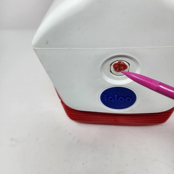 Igloo MiniMate 6 Can Red White Blue Personal Sized Cooler-Lunch Box 90's Vintage - Picture 4 of 11